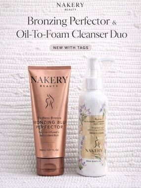 NAKERY Beauty Bronze Blur Perfector + Hydra-C Oil Cleanser Duo NWT